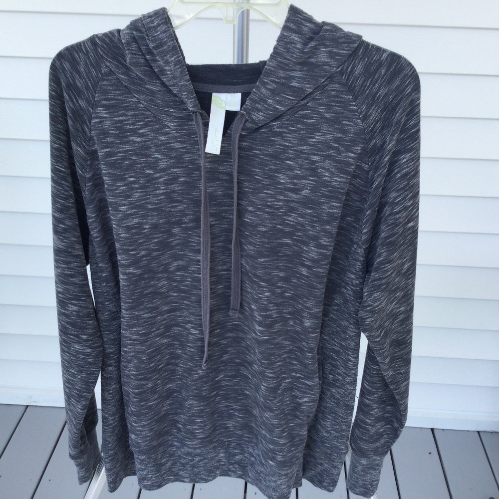 Green Tea Gray Pullover with Hoodie, Size XL, Light Weight
